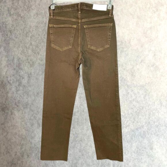 RE/DONE 70s Ultra High Rise Stove Pipe Jeans Womens Size 25 Brown Straight Leg - Picture 5 of 16